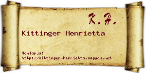 Kittinger Henrietta névjegykártya